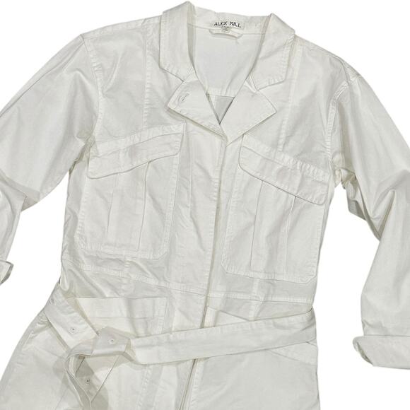Alex Mill Expedition Romper Shorts In White - Picture 4 of 10
